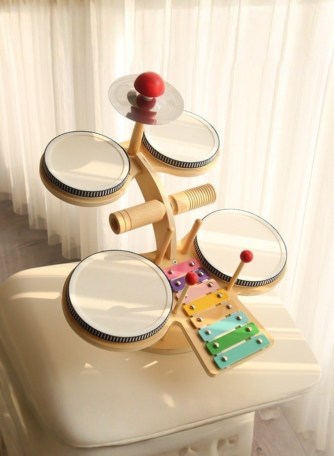 WALALLA All-in-One Wooden Percussion Set - 8 Musical Instruments with Xylophone & Cymbals, Montessori Learning Toy for Babies 18M+, Perfect Gift for 2-6 Year Olds - Image 1
